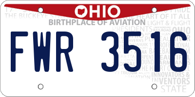OH license plate FWR3516