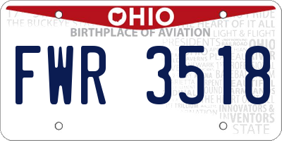 OH license plate FWR3518