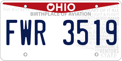 OH license plate FWR3519
