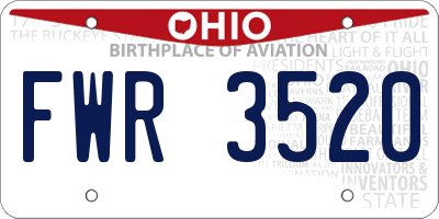 OH license plate FWR3520