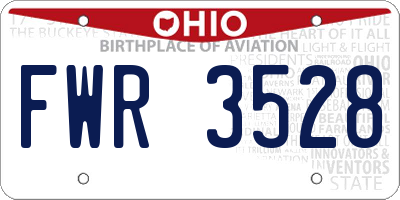 OH license plate FWR3528