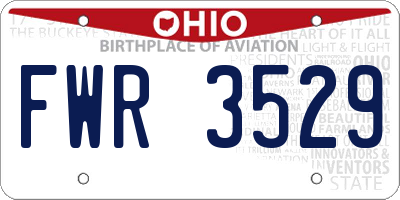 OH license plate FWR3529