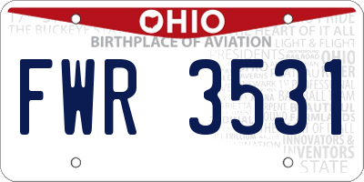 OH license plate FWR3531