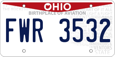 OH license plate FWR3532