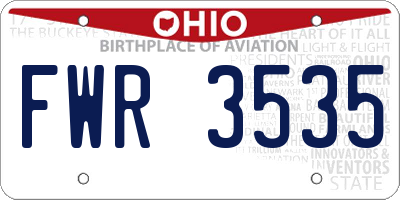 OH license plate FWR3535