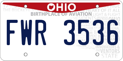 OH license plate FWR3536