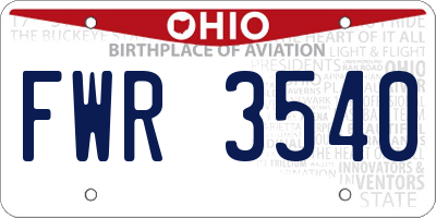 OH license plate FWR3540