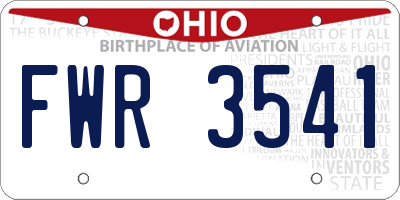 OH license plate FWR3541