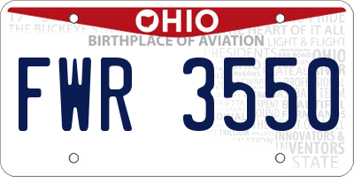 OH license plate FWR3550