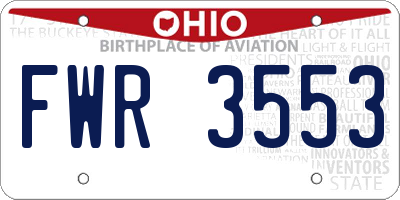 OH license plate FWR3553