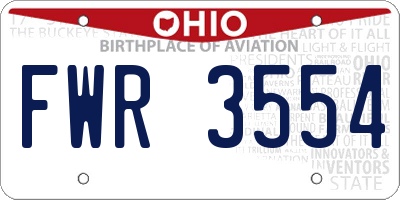 OH license plate FWR3554