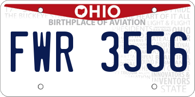 OH license plate FWR3556