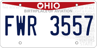 OH license plate FWR3557