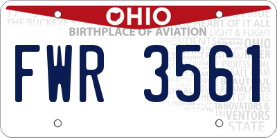OH license plate FWR3561