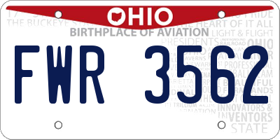 OH license plate FWR3562