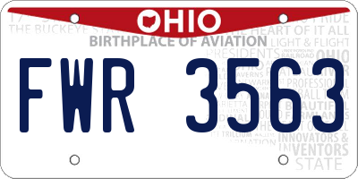 OH license plate FWR3563