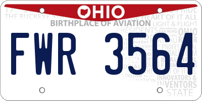 OH license plate FWR3564