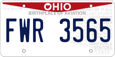 OH license plate FWR3565