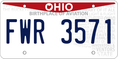 OH license plate FWR3571