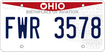 OH license plate FWR3578