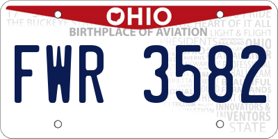 OH license plate FWR3582