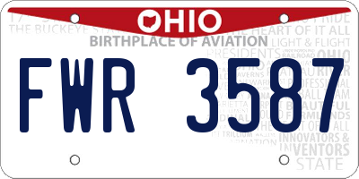 OH license plate FWR3587