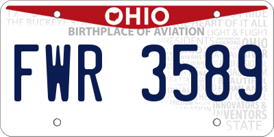 OH license plate FWR3589