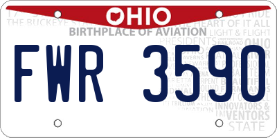 OH license plate FWR3590