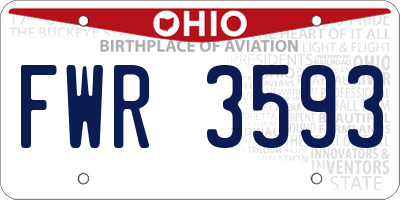 OH license plate FWR3593