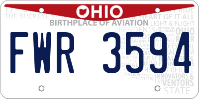 OH license plate FWR3594