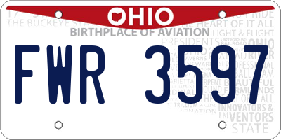 OH license plate FWR3597
