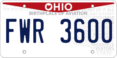 OH license plate FWR3600