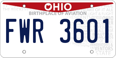 OH license plate FWR3601