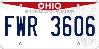 OH license plate FWR3606