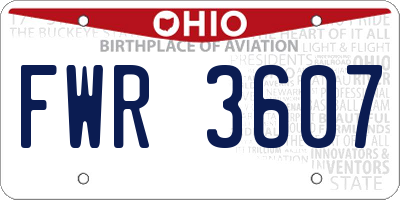 OH license plate FWR3607