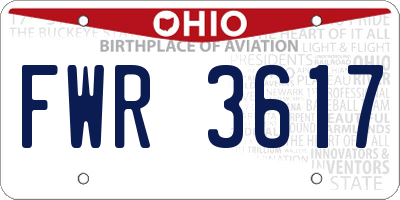 OH license plate FWR3617