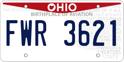 OH license plate FWR3621