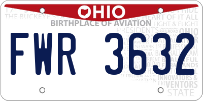 OH license plate FWR3632