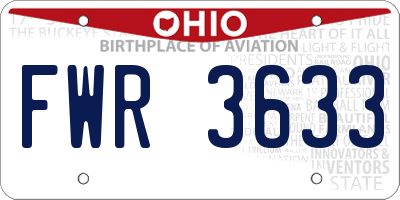 OH license plate FWR3633
