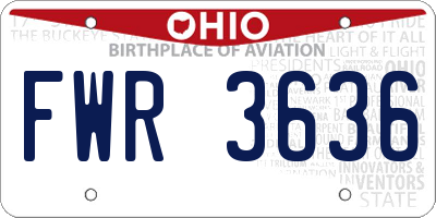 OH license plate FWR3636