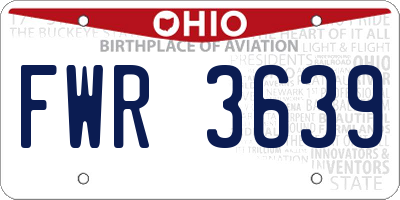 OH license plate FWR3639
