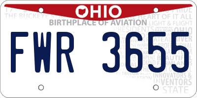 OH license plate FWR3655