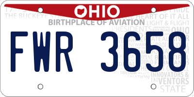 OH license plate FWR3658
