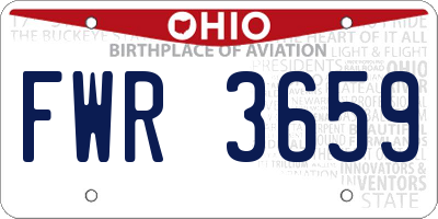 OH license plate FWR3659