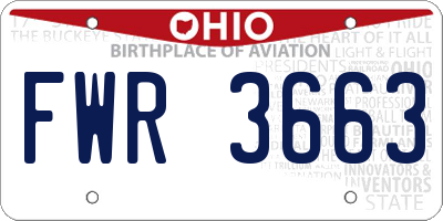 OH license plate FWR3663