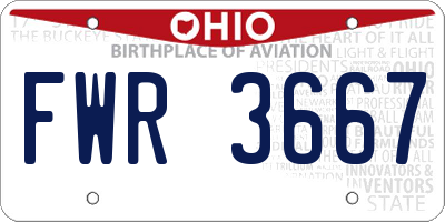 OH license plate FWR3667
