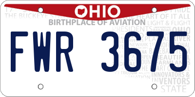 OH license plate FWR3675