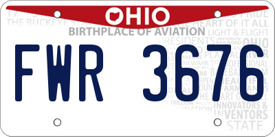 OH license plate FWR3676