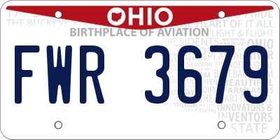 OH license plate FWR3679