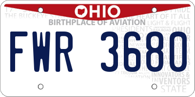 OH license plate FWR3680